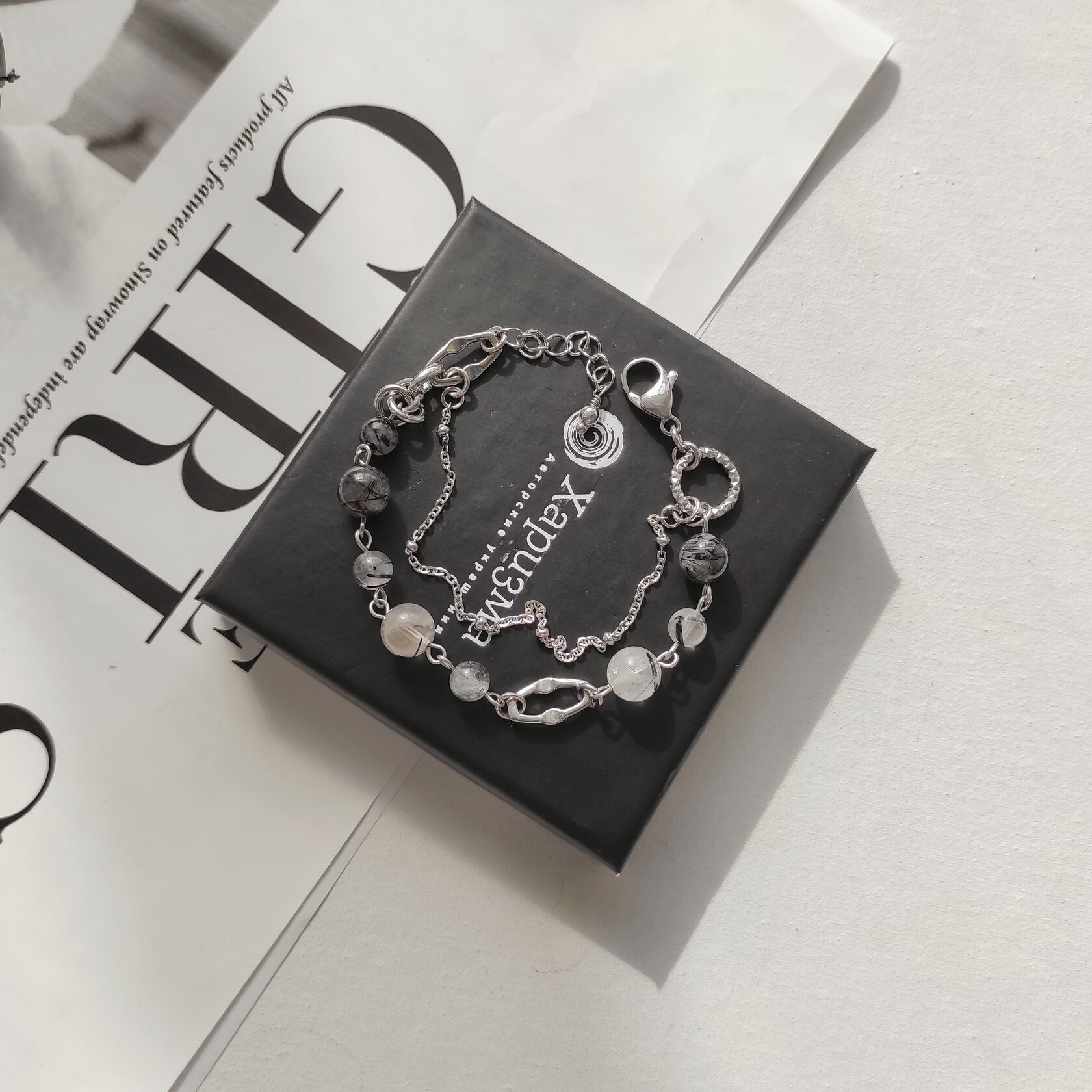 Браслет из турмалинового кварца