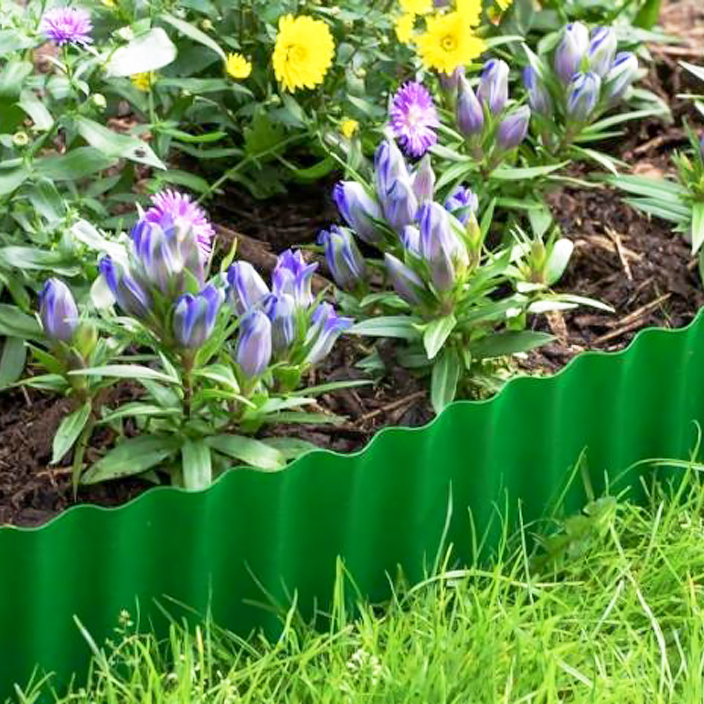 Лента бордюрная 15см*9м гофрированная, зеленая