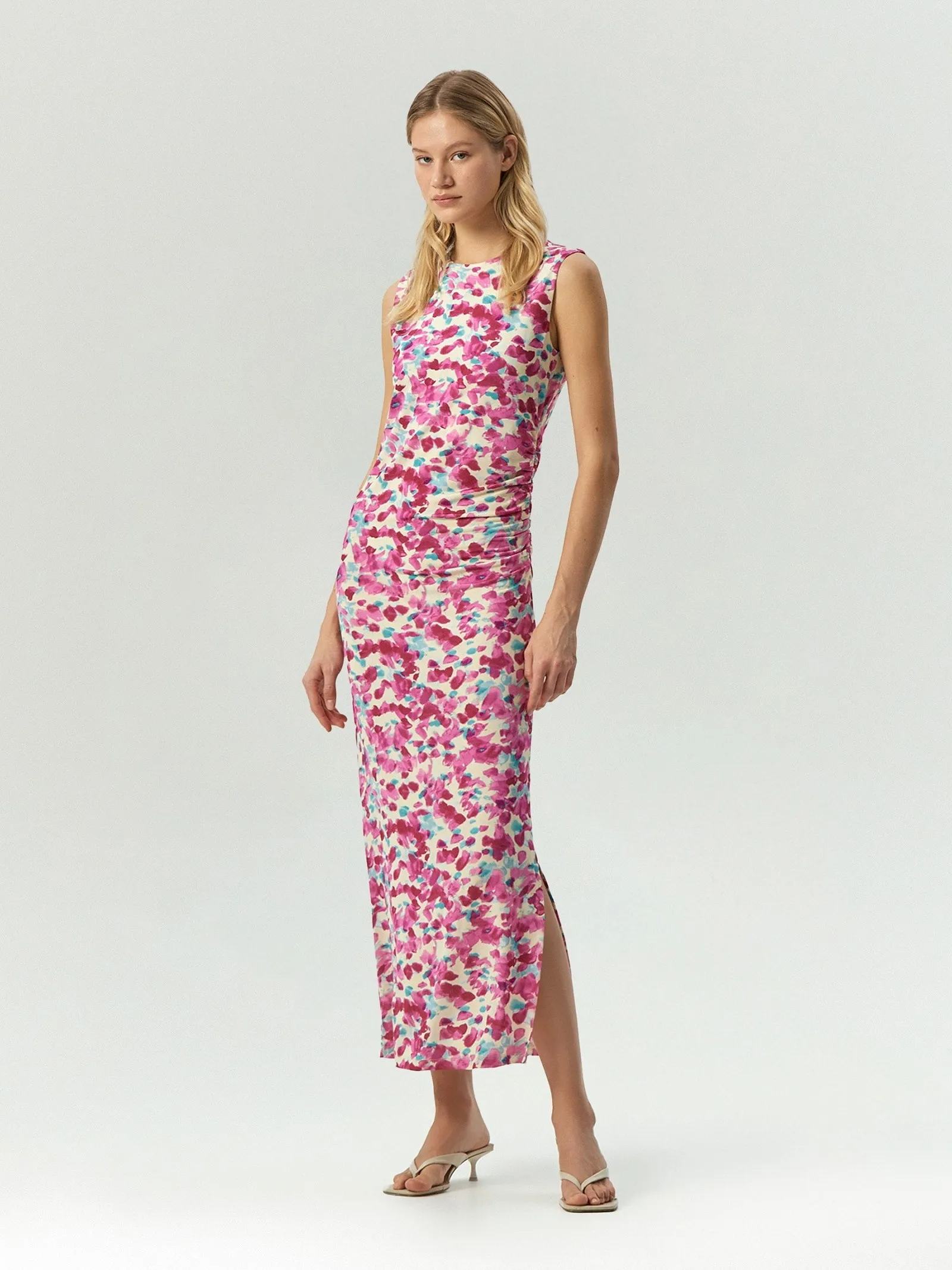 Платье миди с драпировкой, PL1664/ciara