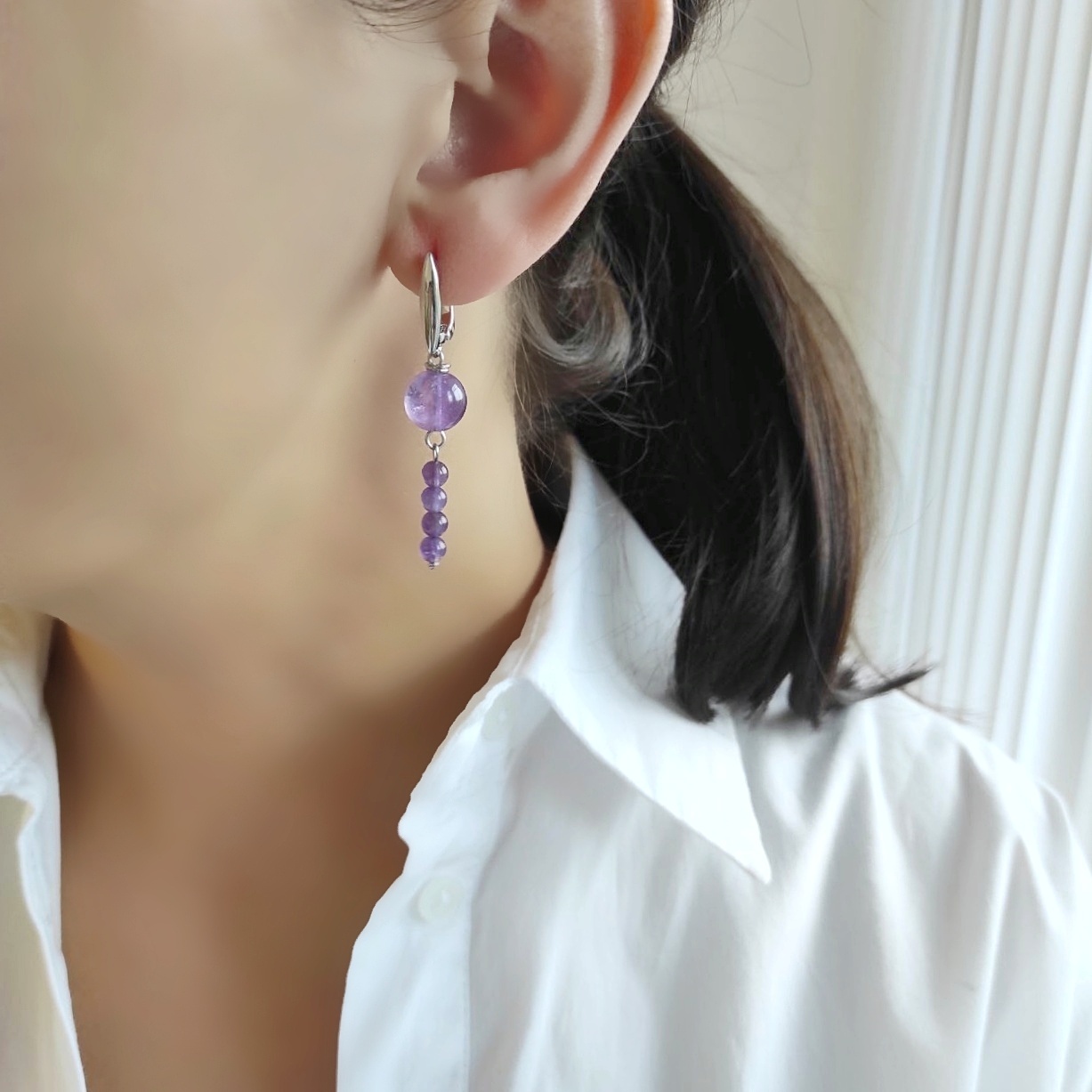 Серьги с аметистом