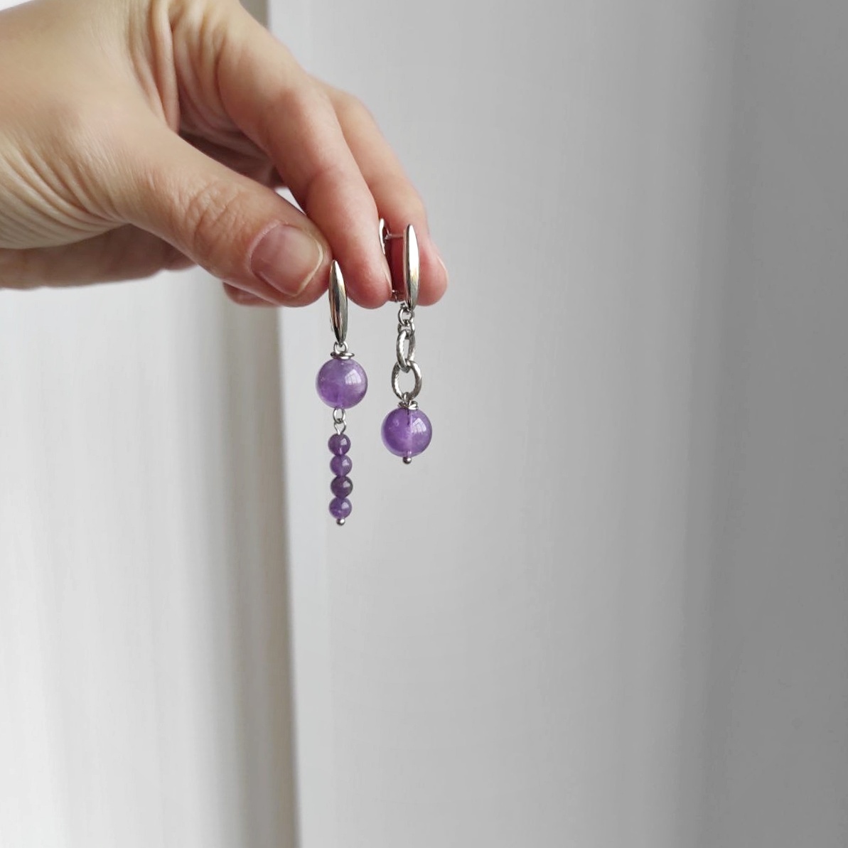 Серьги с аметистом