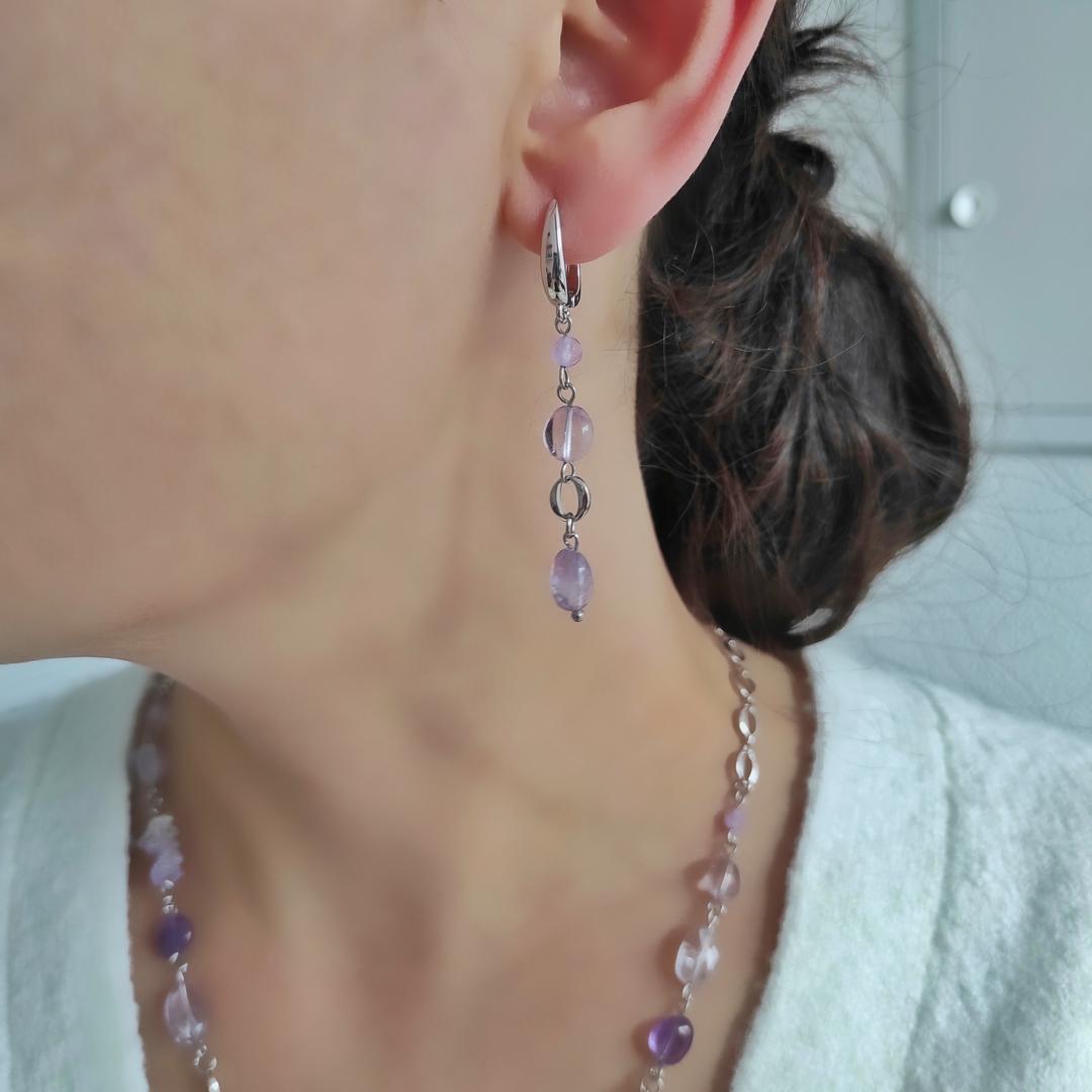 Серьги с аметрином