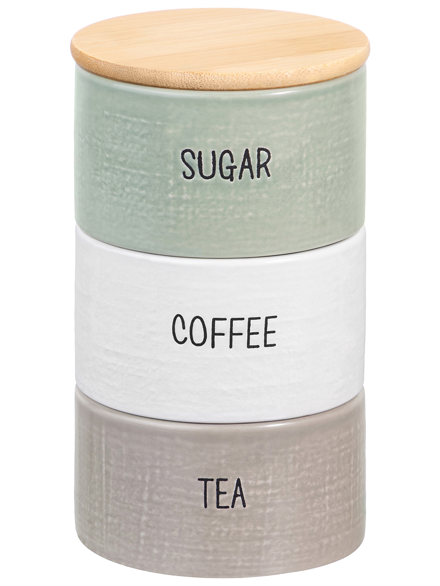 БЫЛО 974 руб! Набор банок д/сыпучих продуктов 3 пр. 500 мл 11*11*19,5 см