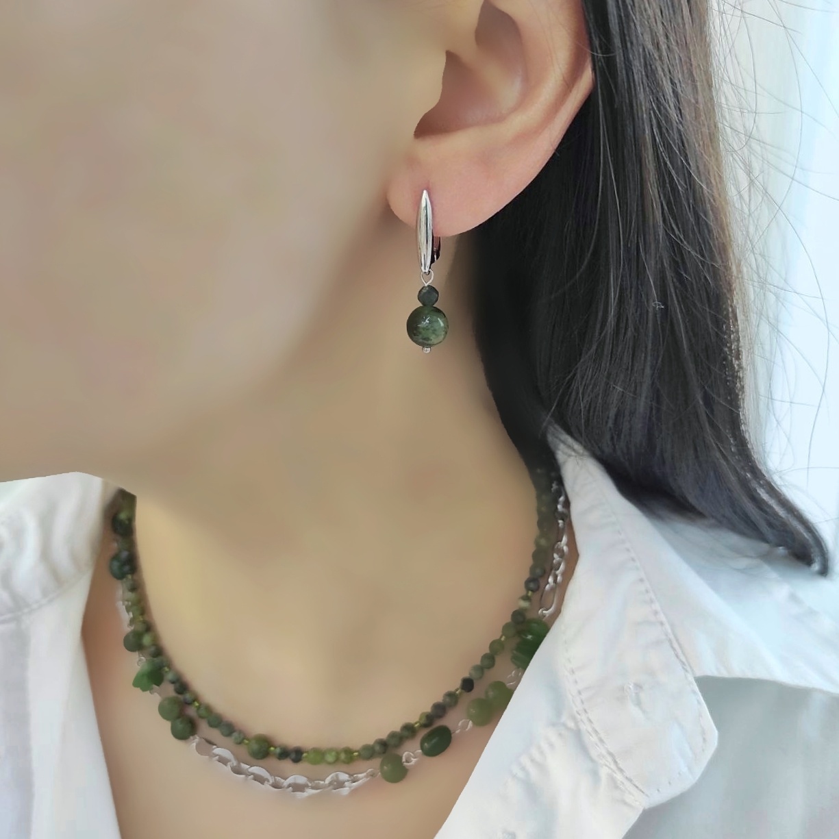 Серьги из нефрита