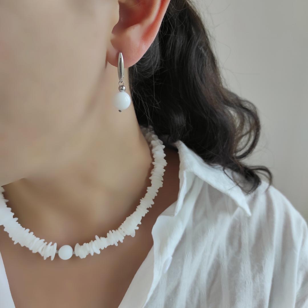 Серьги с перламутром Тридакна