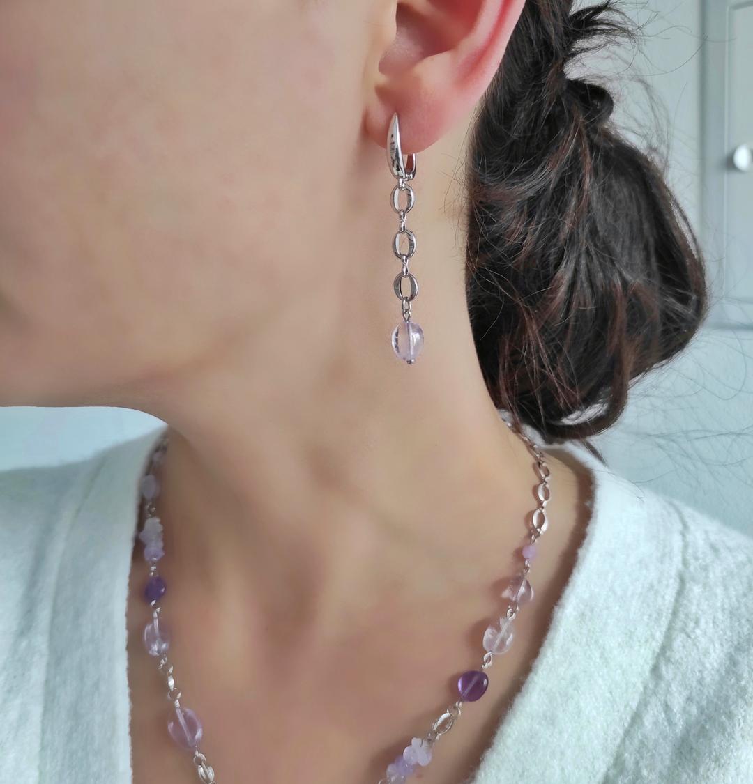 Серьги с аметрином