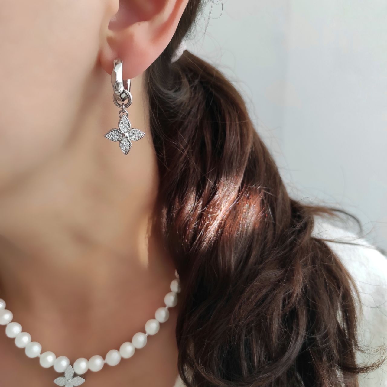 Серьги - трансформеры с хлопковым жемчугом