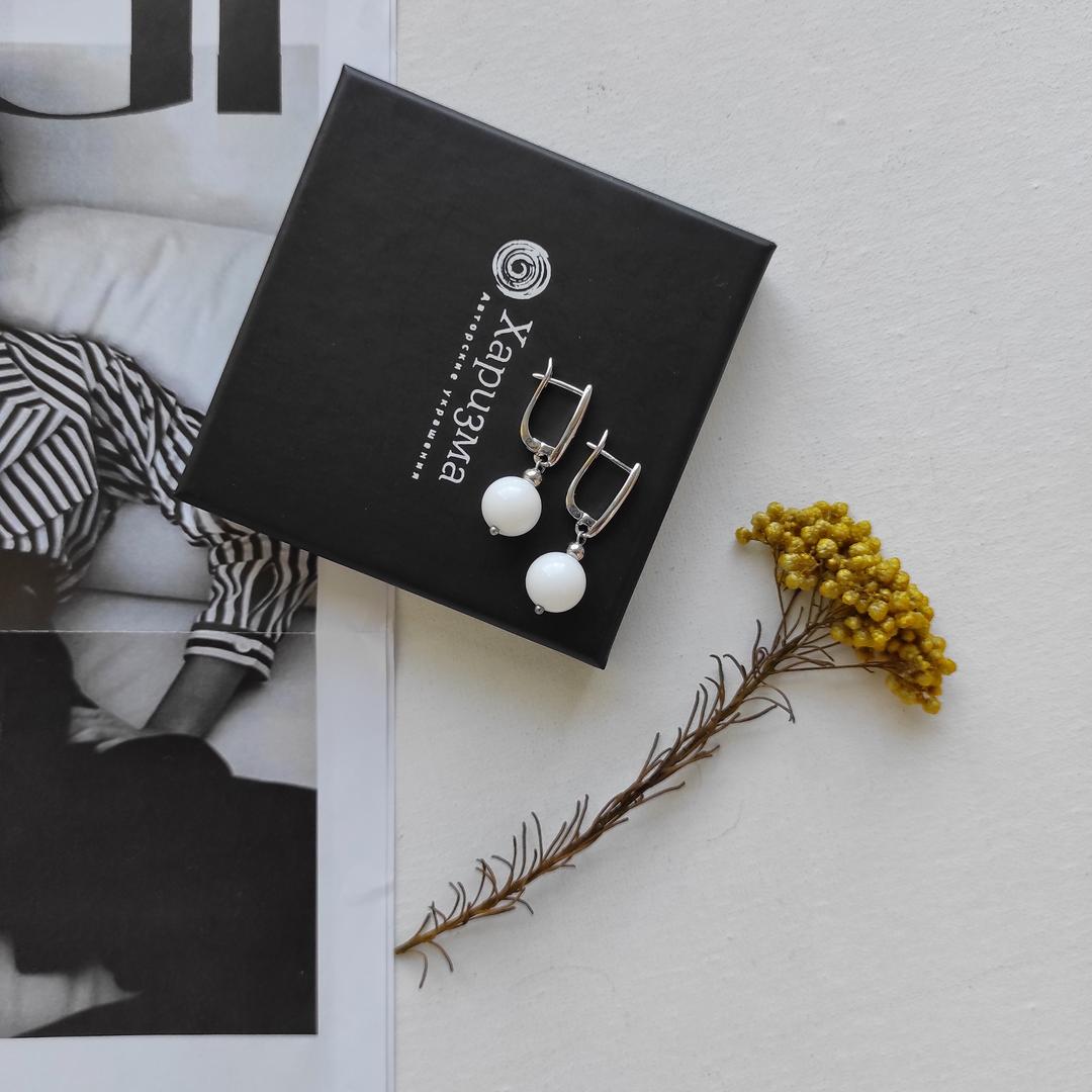 Серьги с перламутром Тридакна