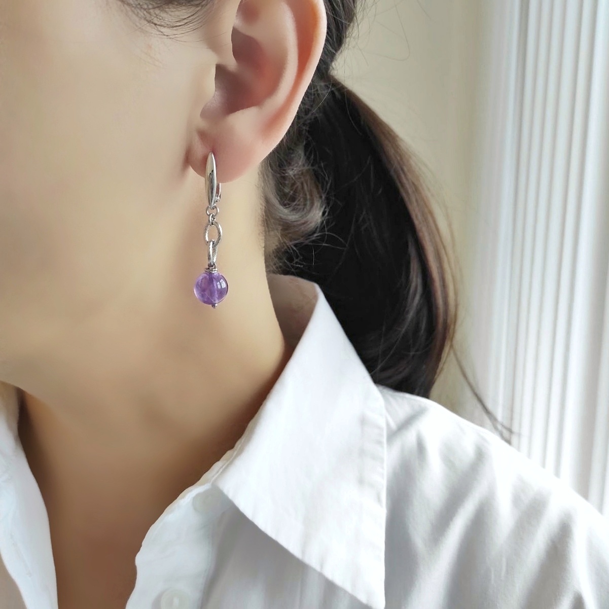 Серьги с аметистом