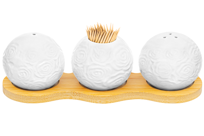 БЫЛО 588 руб! Вазочка под зубочистки + набор для специй 2 пр. 19,5*7*6 см 75 мл