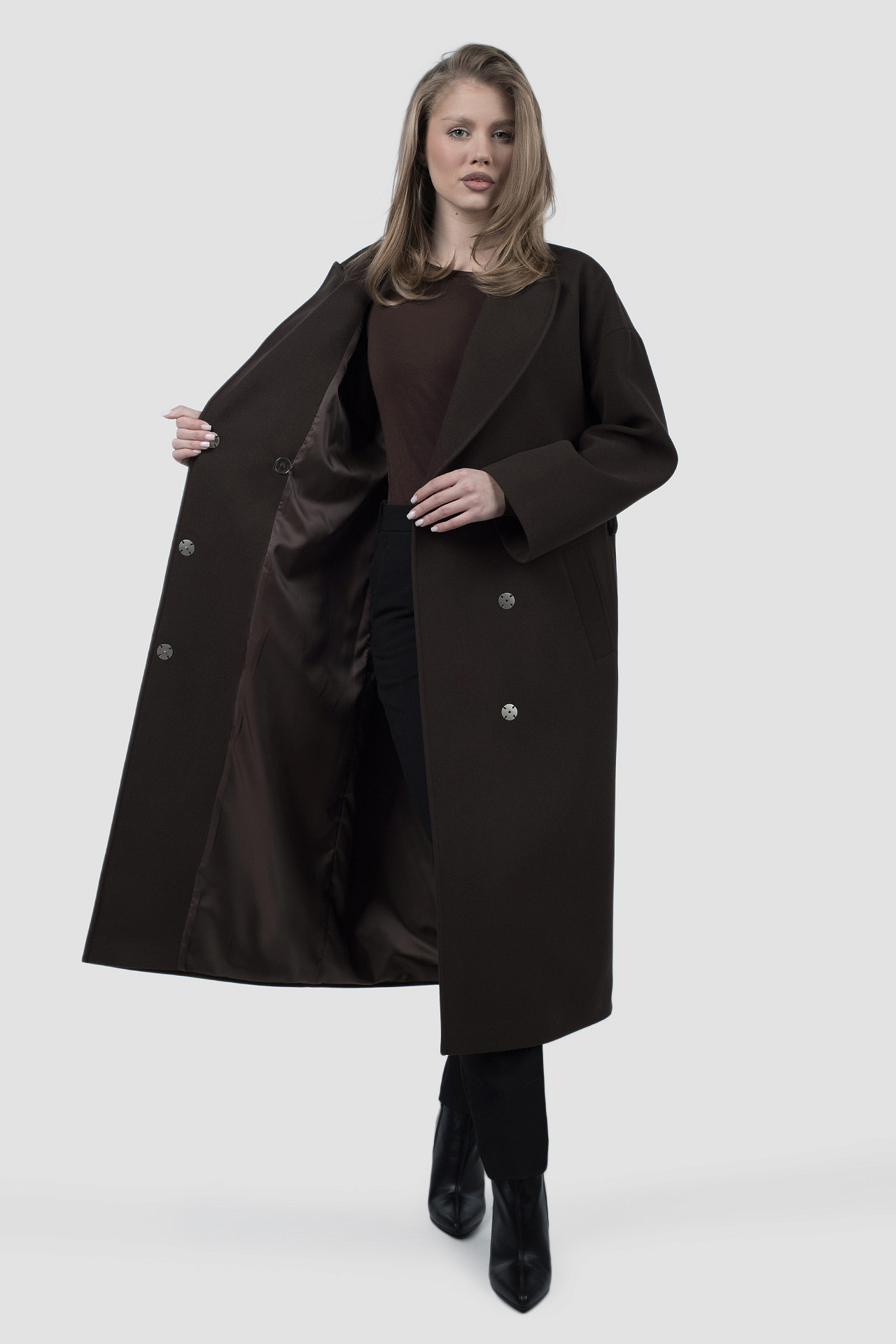 01-12257 Пальто женское демисезонное (пояс)