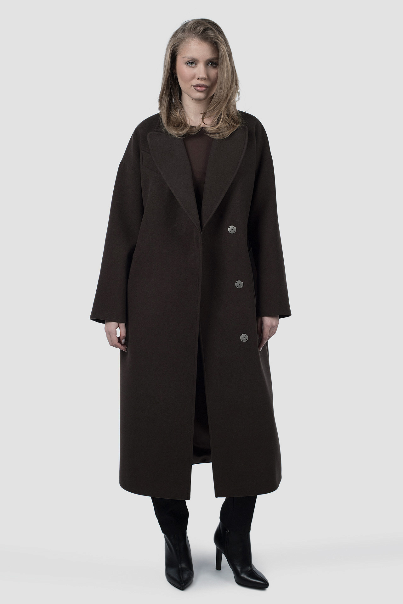 01-12257 Пальто женское демисезонное (пояс)