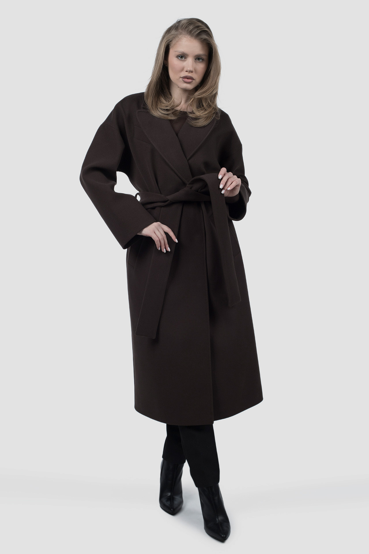 01-12257 Пальто женское демисезонное (пояс)