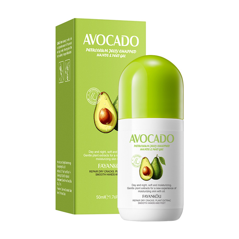 Гель для рук и ног против трещин с шариковым апликатором FAYANKOU Avocado petrolium jelly chapped hands and feet gel, 50мл