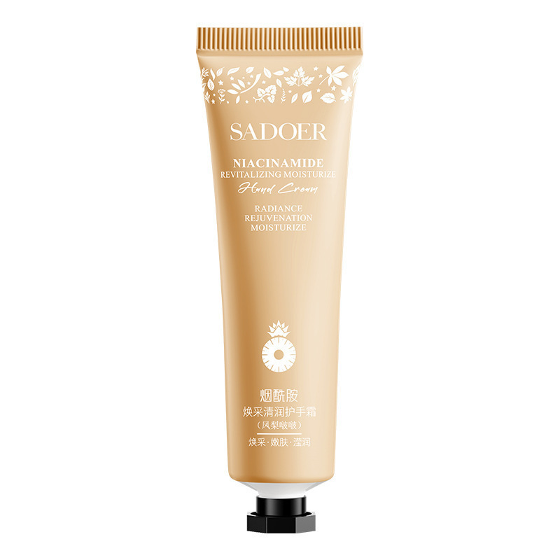 Крем для рук с ниацинамидом и ароматом ананаса SADOER Niacinomide Revitalizing moisturize hand Cream, 30 гр