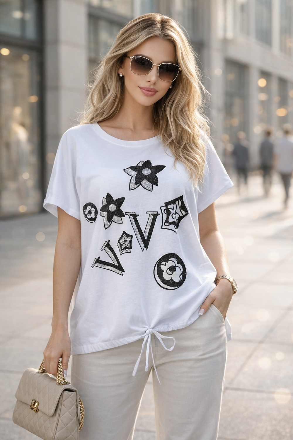 Нарядная футболка Graphic Bloom арт. А1025