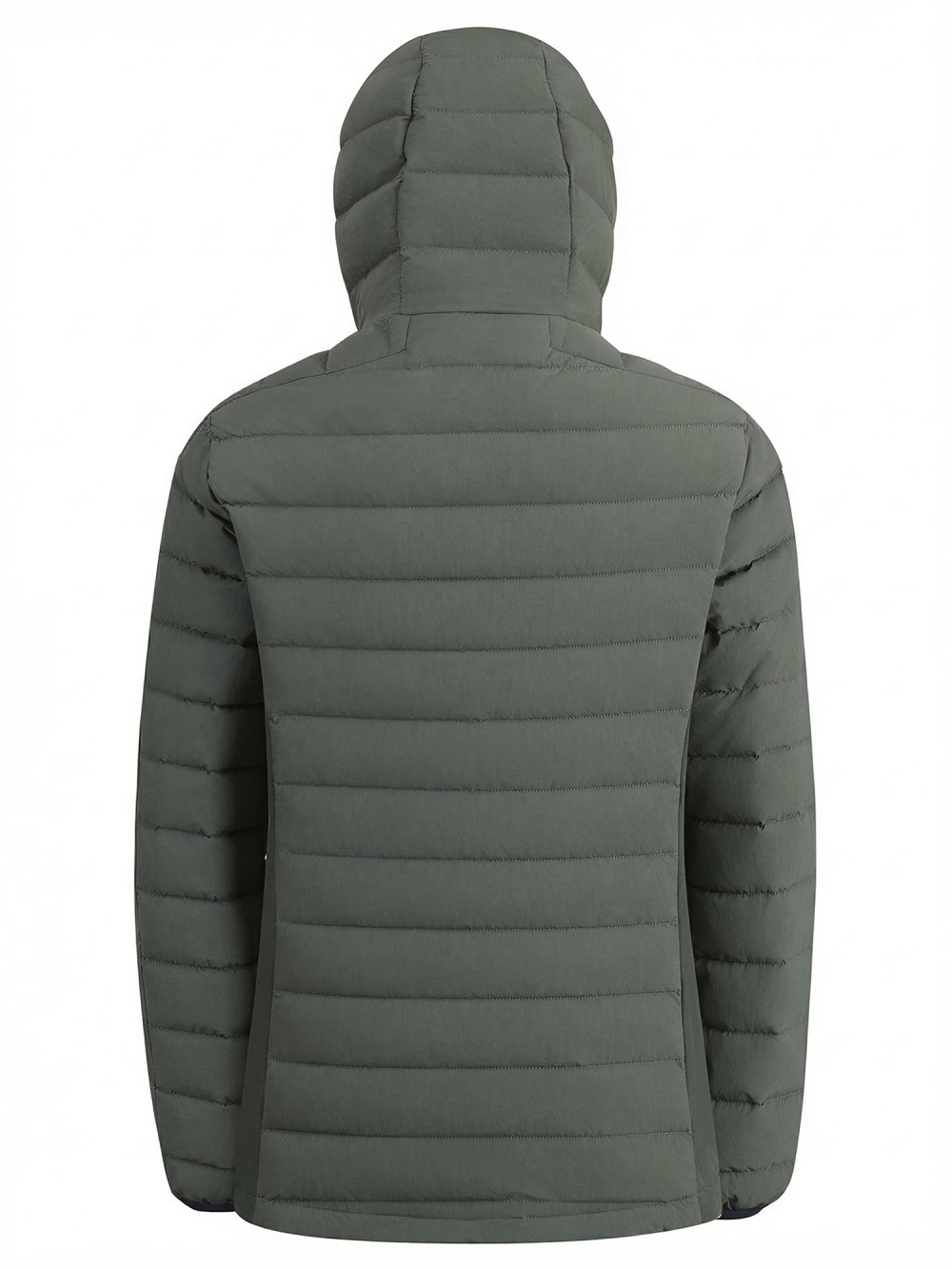 Куртка женская гибридная стёганая с капюшоном с графеновой подкладкой цвета хаки 9622_1Kh