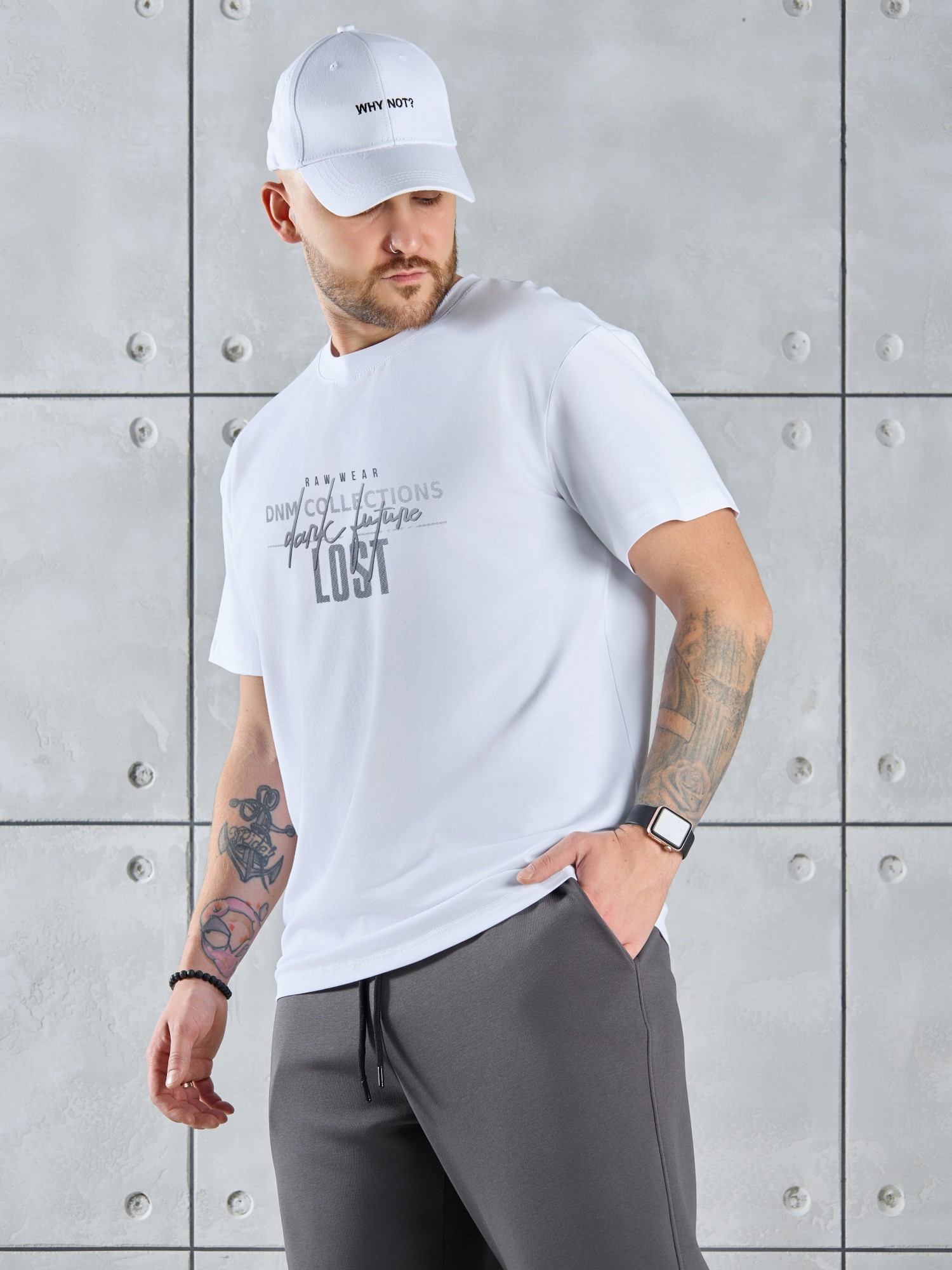 Фуфайка (футболка) мужская Арчи-2 / белый