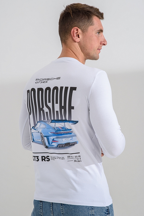 Лонгслив мужской 8562 / белый+порше