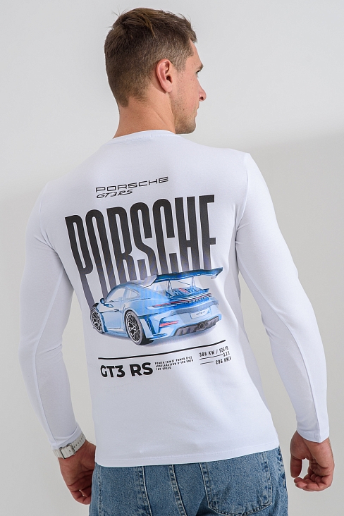 Лонгслив мужской 8562 / белый+порше