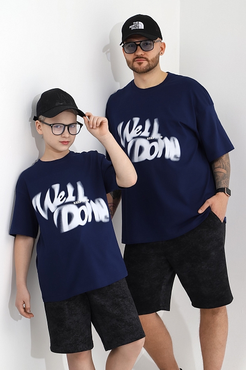 Мужская футболка Леон-4 / темно-синий