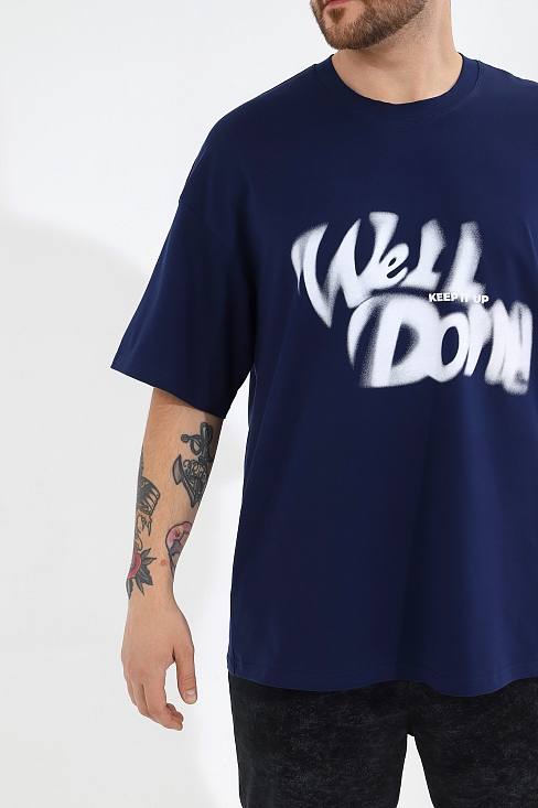 Мужская футболка Леон-4 / темно-синий