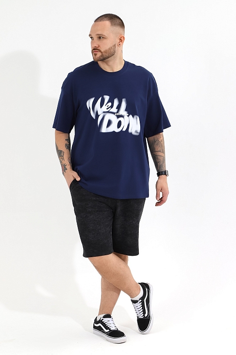 Мужская футболка Леон-4 / темно-синий