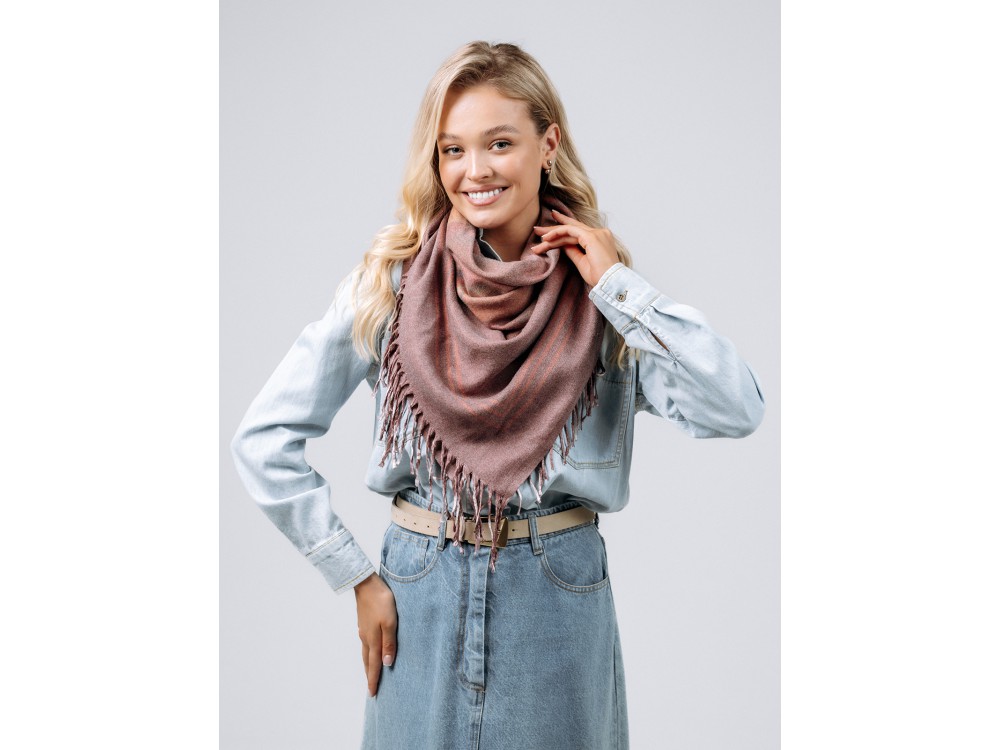 Платок Lanotti двухсторонний Сердце природы бордовый /№62