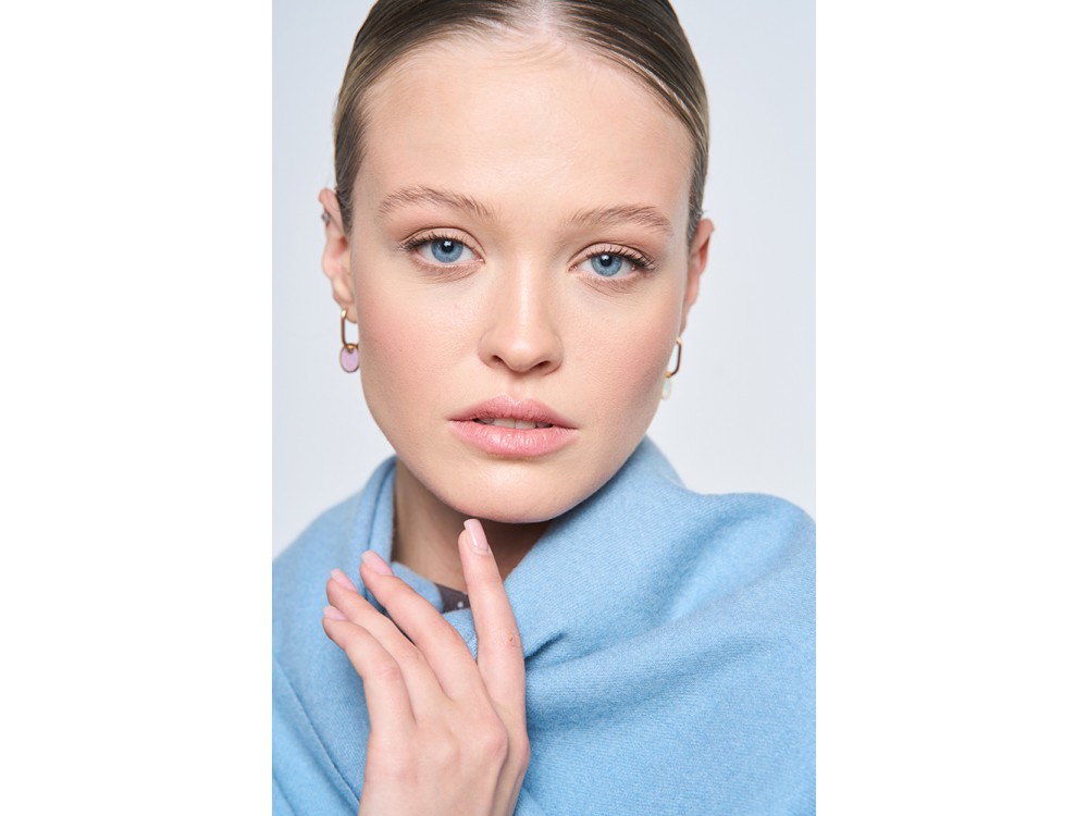 Палантин женский тёплый Lanotti/голубой