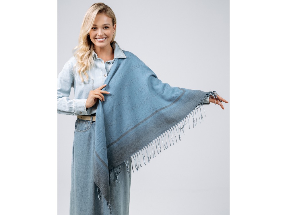 Платок Lanotti двухсторонний Синий амбре /№54