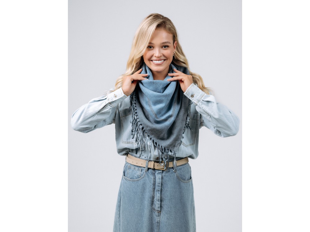 Платок Lanotti двухсторонний Синий амбре /№54