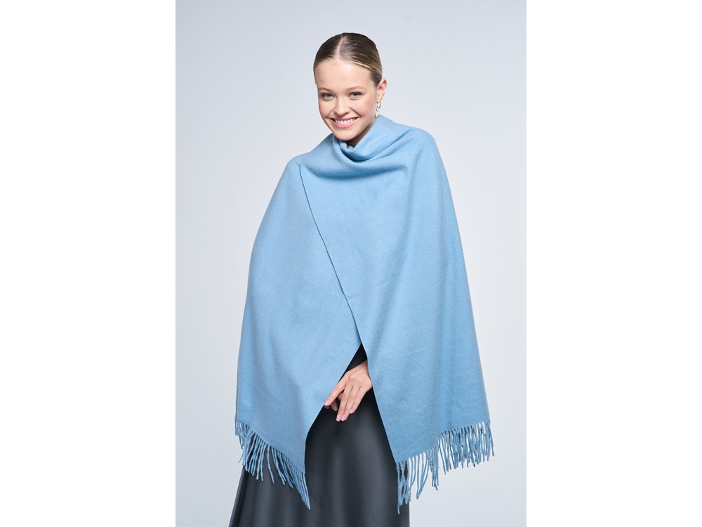 Палантин женский тёплый Lanotti/голубой