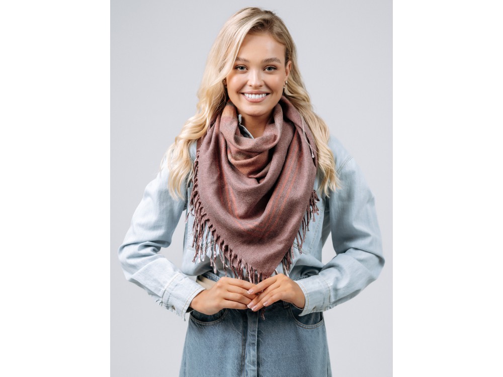 Платок Lanotti двухсторонний Сердце природы бордовый /№62