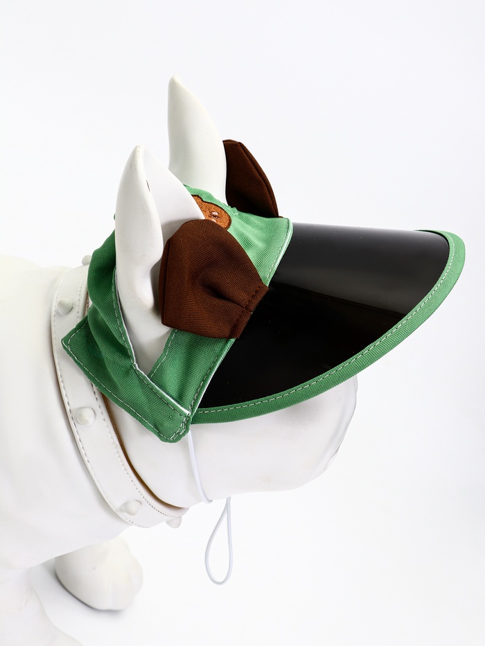 Кепка для собак и кошек, размер L, ОГ 35-46 см, высота 13 см, зелёная