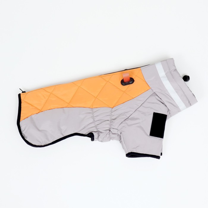 Куртка для больших собак, размер 3XL, ДС 50, ОШ 49, ОГ 69 см, мембрана, серая, оранжевая