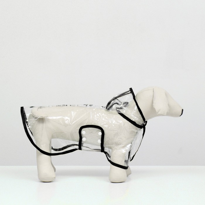 Дождевик для собак, размер S, ДС 22, ОГ 35-38, ОШ 36 см, чёрный