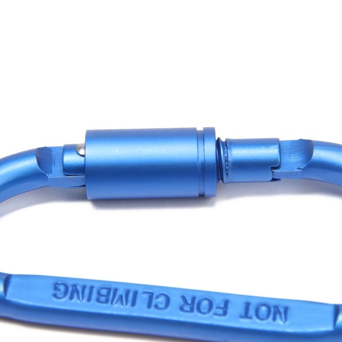 Карабин подвесной тактический 81×41 мм, D-образный, синий