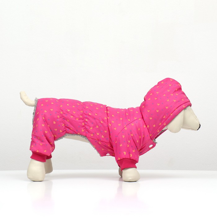 Комбинезон «Нежный путь», на меховом подкладе, размер XL, ДС 40, ОШ 40, ОГ 50 см, розовый