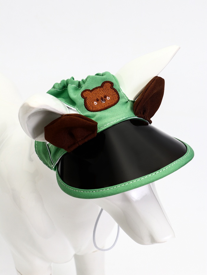 Кепка для животных, размер M, ОГ 32-39 см, высота 10 см, зелёная