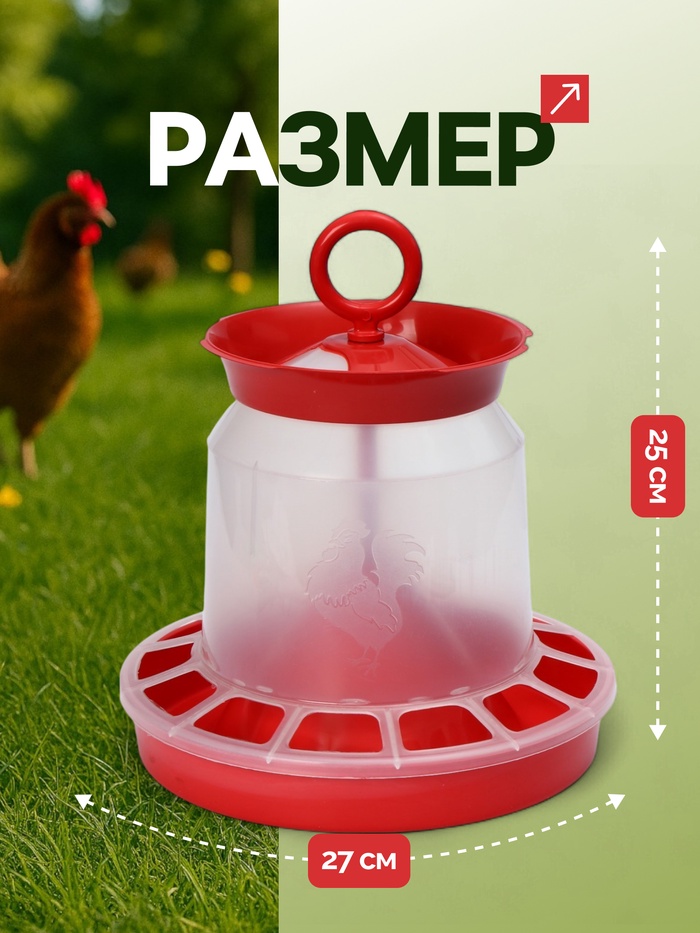 Кормушка бункерная для домашней птицы на 5 кг, цвет МИКС