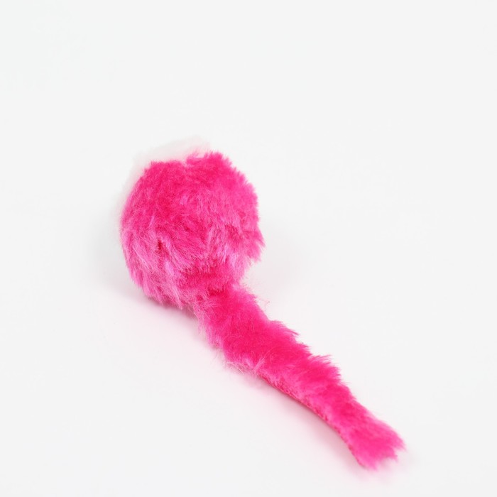 Игрушка для кошек «Малая мышь» двухцветная, 5 см, белая/розовая