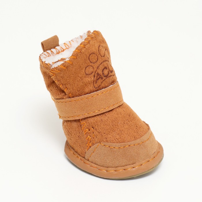 Ботинки для животных «Элеганс», набор 4 шт., размер 4 (подошва 5.5×4.5 см) коричневые