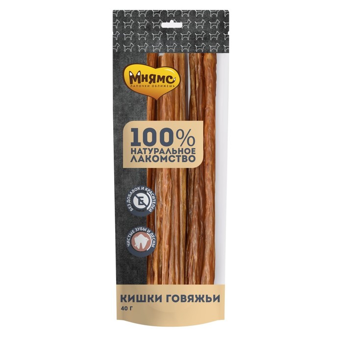 Лакомство «Мнямс» для собак, кишки говяжьи, 40 г