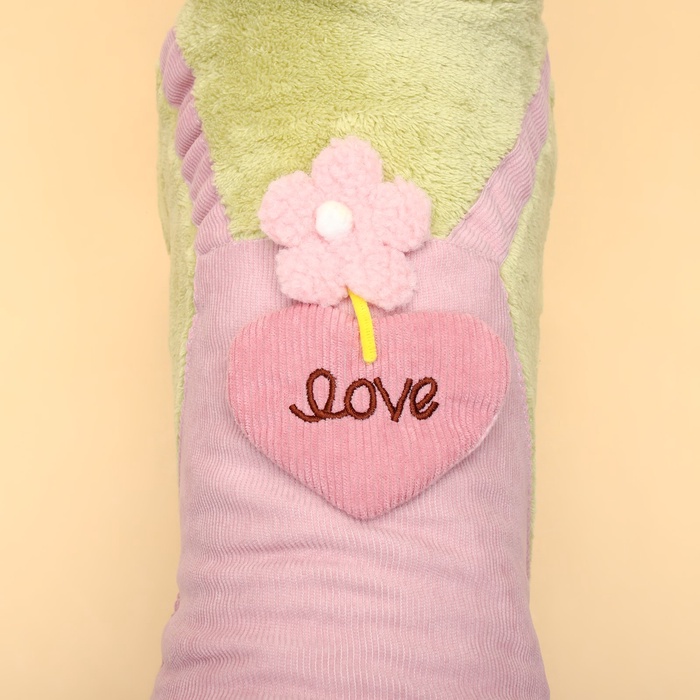 Комбинезон Love, размер 2XL, ДС 45 см, ОГ 55 см, ОШ 45 см, зелёный, розовый