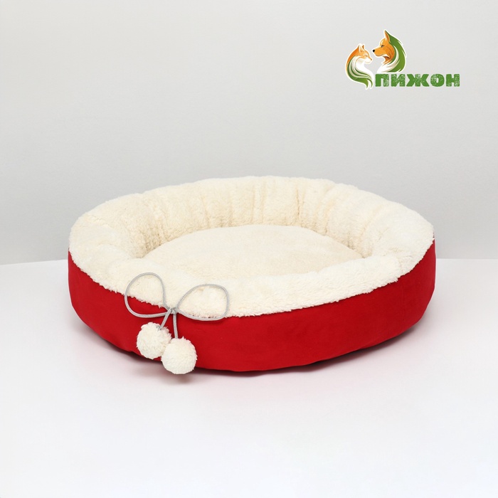 Лежанка «Снежок», 56×46×13 см, красная