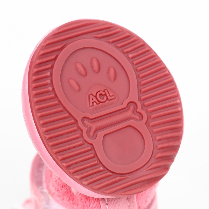 Ботинки для животных «Элеганс», набор 4 шт., размер 3 (подошва 5×4.2 см) розовые