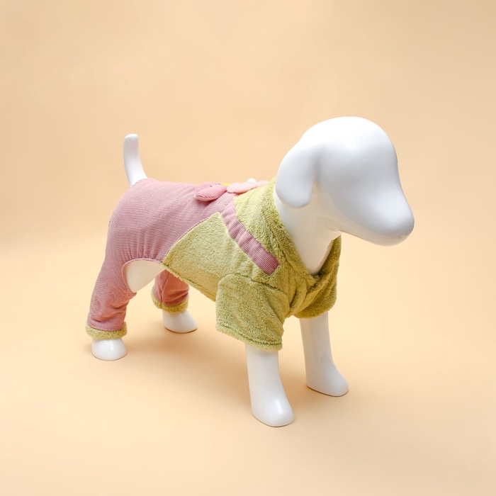 Комбинезон Love, размер XL, ДС 40 см, ОГ 50 см, ОШ 40 см, зелёный, розовый