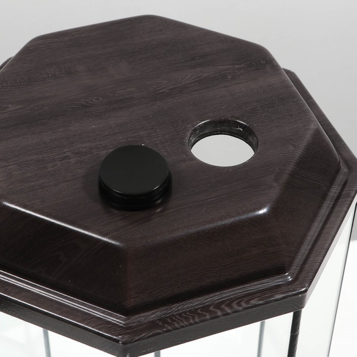 Аквариум «Восьмигранный» с крышкой, 50 л, 33×33×60/67 см, венге