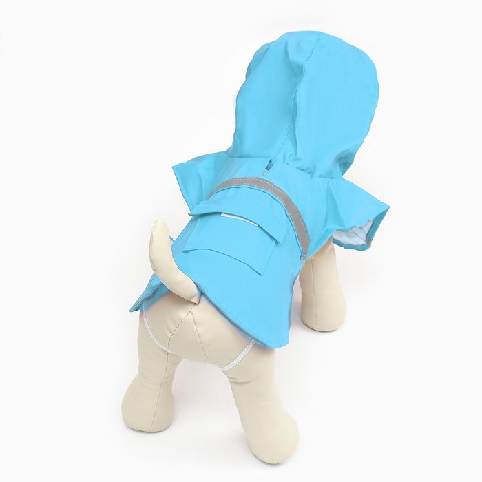 Дождевик для собак, размер XS, ДС 15-20, ОГ 17-22, ОШ 13-17 см, голубой