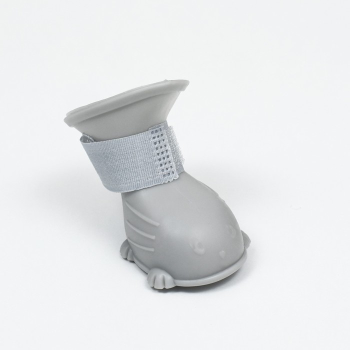 Ботинки для собак, резиновые, набор 4 шт., размер L, серые